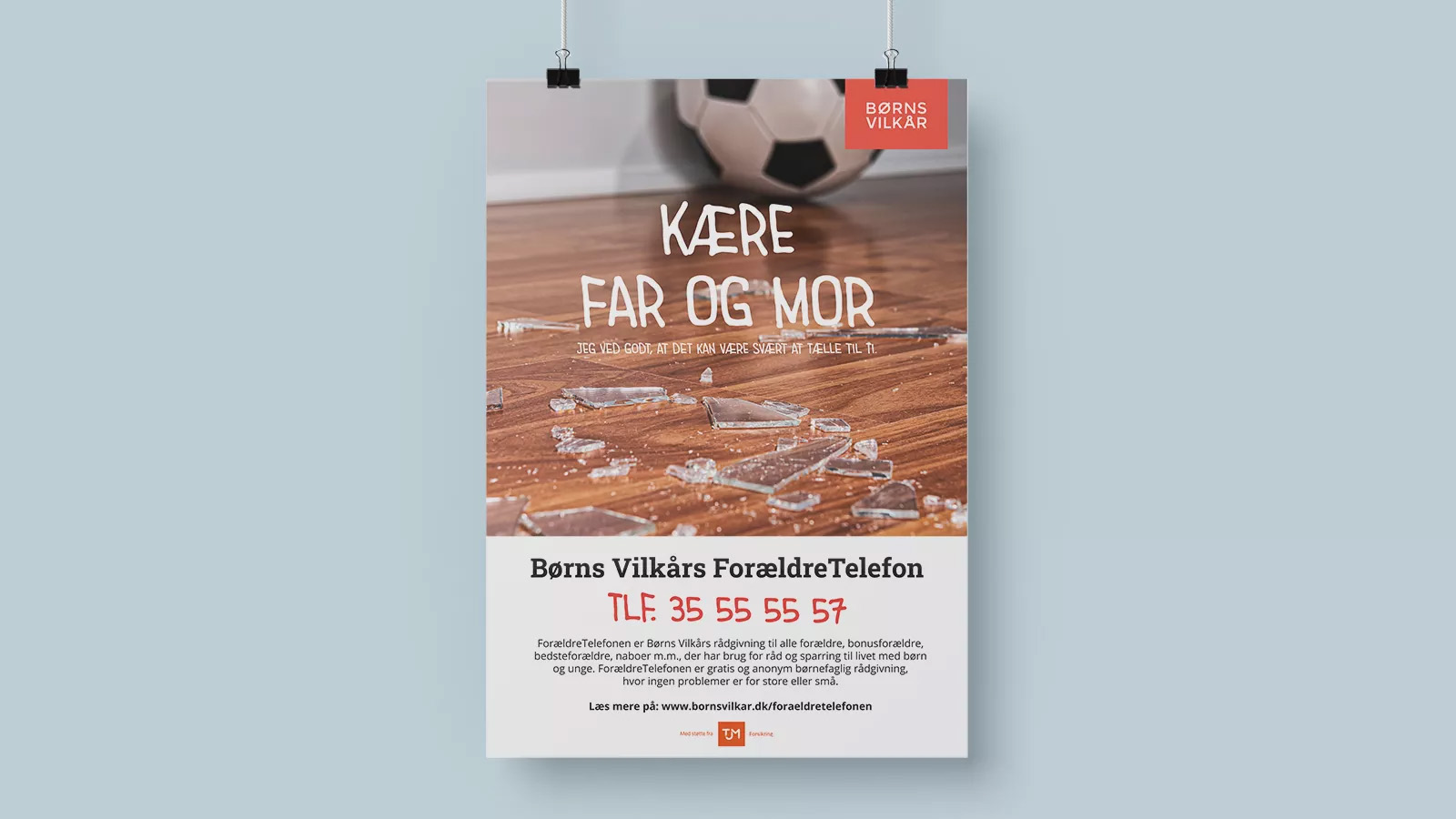 Plakat om ForældreTelefonen